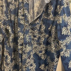 Men's Blue Floral Casual Button Down Shirt